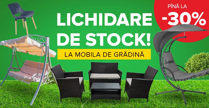 Mobila de gradină la lichidare de stoc - 30%
