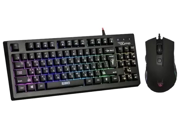 Set Tastatură + Mouse QUMO Pandemonium, Cu fir, Negru