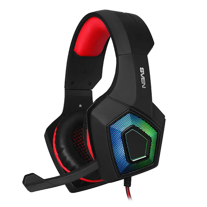 Căști gaming SVEN AP-U880MV, Cu fir, Negru/Roșu