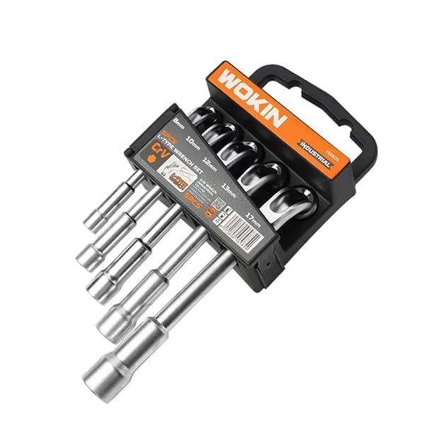 Set de 9 chei tubulare cu cot tip L Wokin 8-17 mm (Industrial)