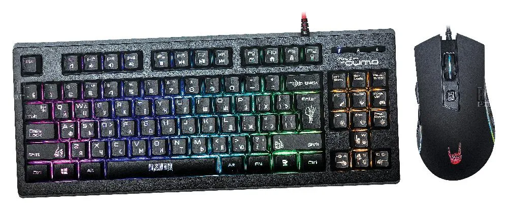 Set Tastatură + Mouse QUMO Pandemonium, Cu fir, Negru