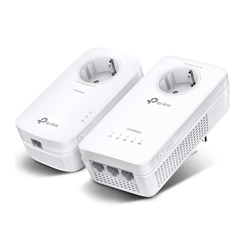 Wi-Fi + Powerline adapter TP-LINK TL-WPA8631P KIT, AV1300, 1300 Mbps, Alb