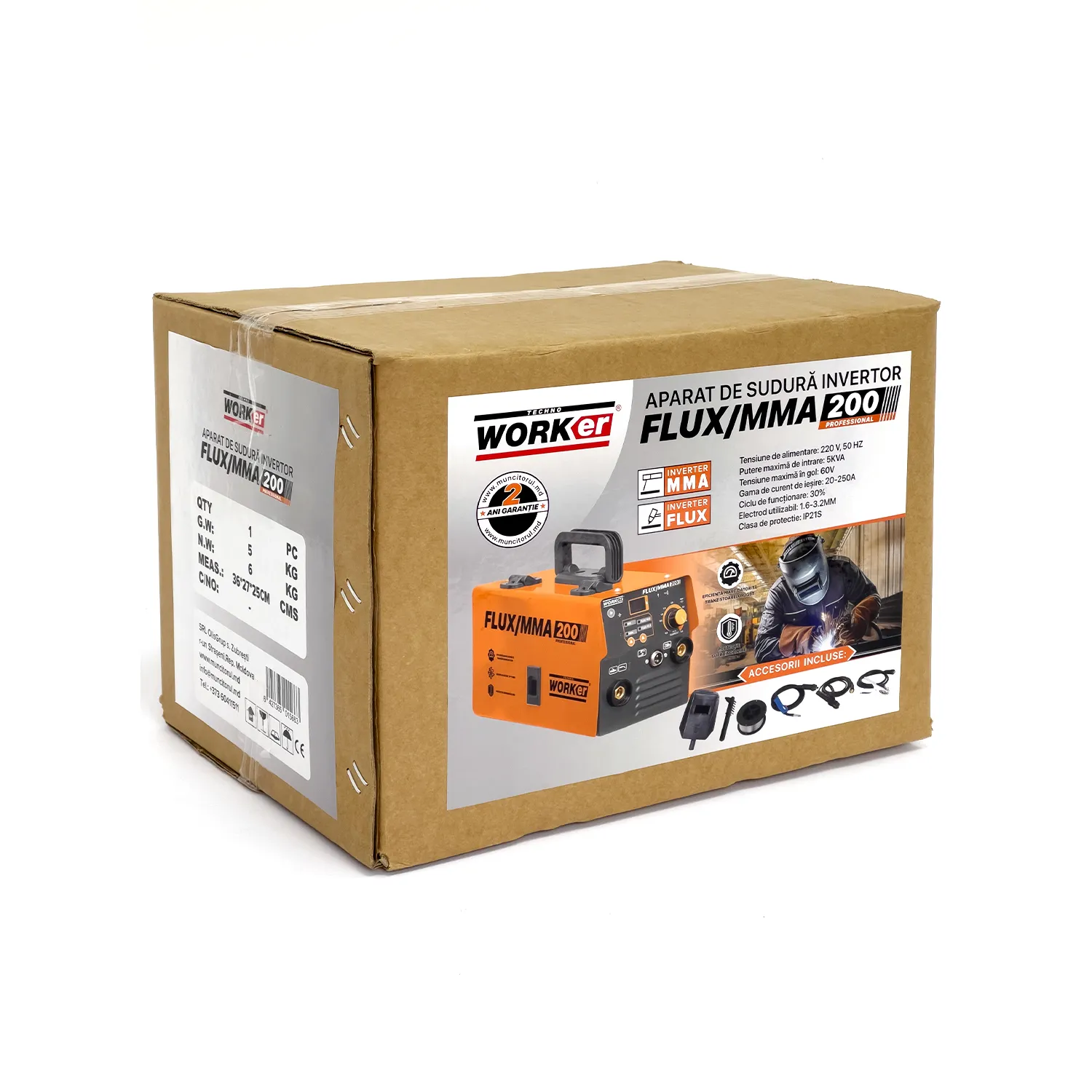 Aparat de sudura TechnoWorker Invertor FLUX/MMA 200