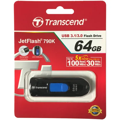 Memorie USB Transcend JetFlash 790, 64GB, Negru