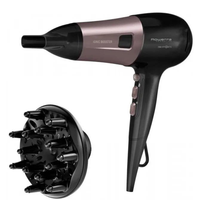 Uscător de păr Rowenta Powerline CV5940F0, 2400 W, Negru | Roz