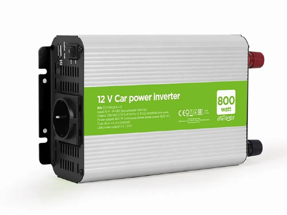 Invertor Auto Energenie EG-PWC800-01, 800W, Argintiu