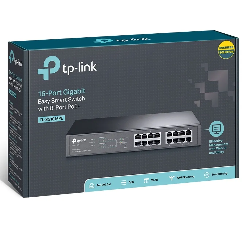 Comutator PoE TP-LINK TL-SG1016PE, 8x IEEE 802.3af/at