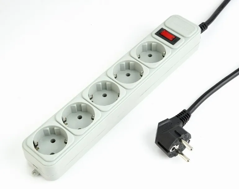 Prelungitor electric Gembird GMB SPG3-B-6C, 5 Prize, 1,8 m, Alb