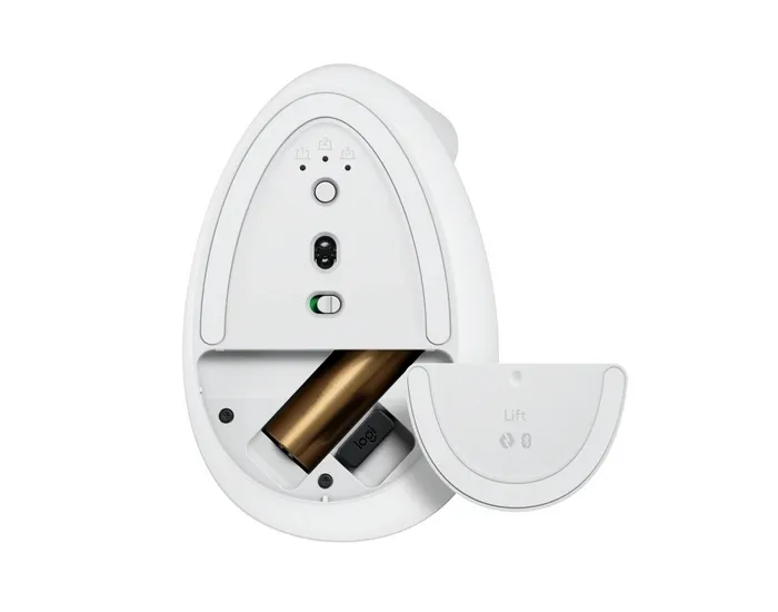 Wireless Mouse Logitech Lift Vertical, Optical, 400-4000 dpi, 6 buttons, 1xAA, BT/2.4 Ghz, White