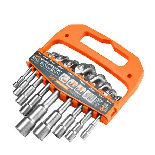 Set de 9 chei tubulare cu cot tip L Wokin 7-19 mm (Industrial)