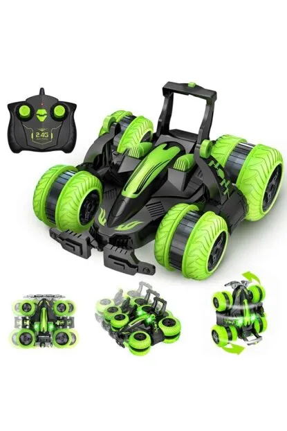 Jucărie cu telecomandă SY Stunt Tumbling Wheel Car, Verde (SY012A)