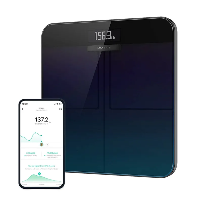 Cântar de podea Amazafit Smart Scale, Negru