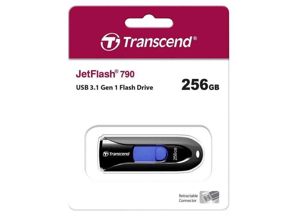 Memorie USB Transcend JetFlash 790, 256GB, Negru