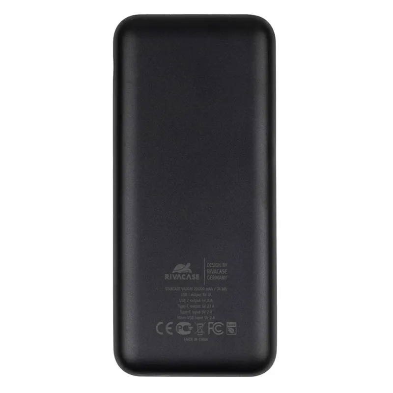 Acumulator extern RivaCase VA2081, 20000mAh, Negru