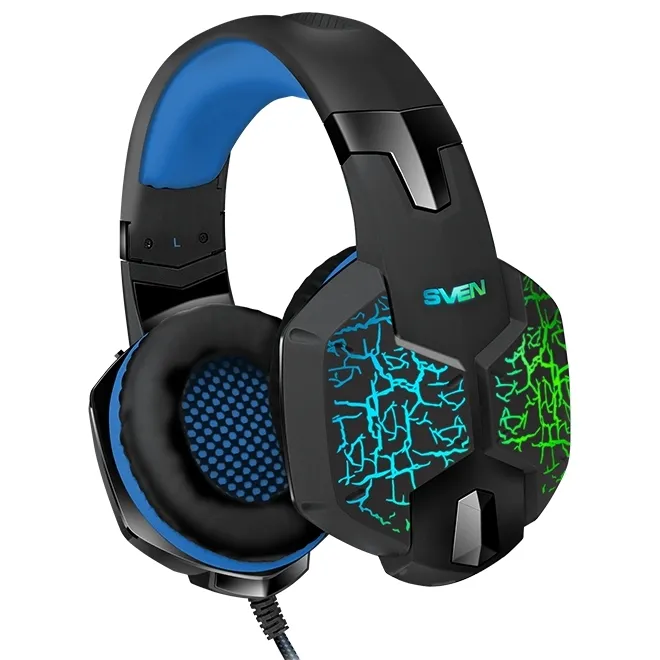 Căști gaming SVEN AP-U980MV, Cu fir, Negru/Albastru