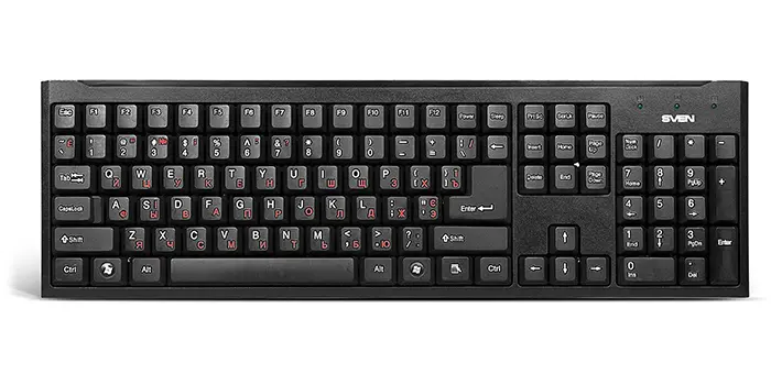 Tastatură SVEN Standard 303, Cu fir, Negru
