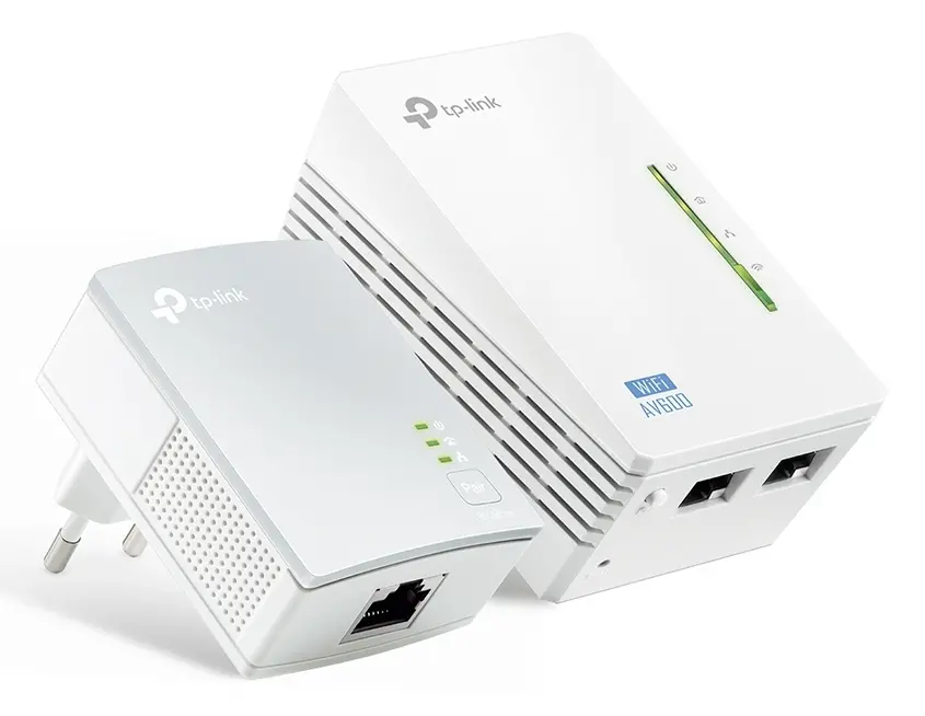 Wi-Fi + Powerline adapter TP-LINK TL-WPA4220 KIT, AV600, 600 Mbps, Alb