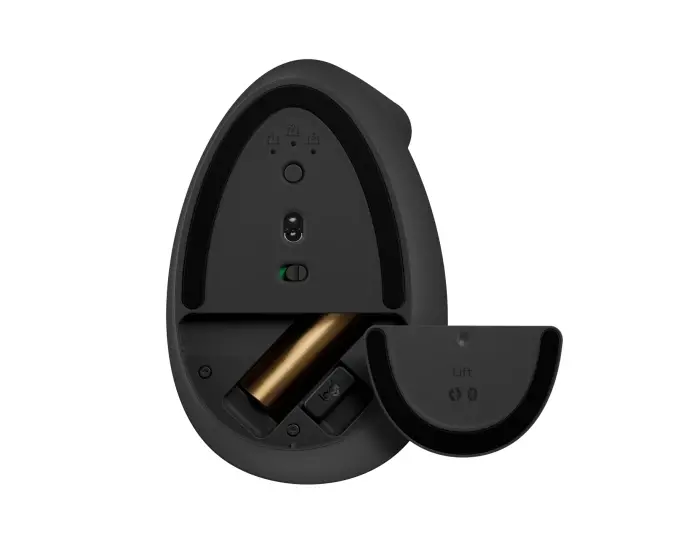 Wireless Mouse Logitech Lift Vertical, Optical, 400-4000 dpi, 6 buttons, 1xAA, BT/2.4 Ghz, Black