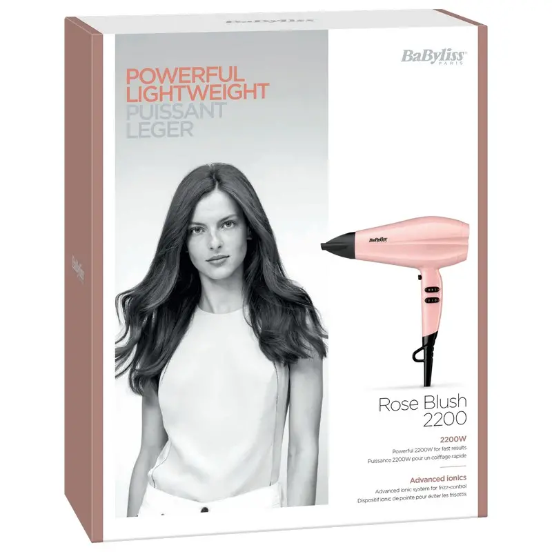Uscător de păr BaByliss Rose Blush 5337PRE, 2200 W, Roz | Negru