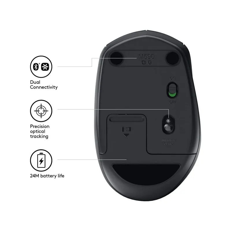 Mouse Wireless Logitech M590, Negru