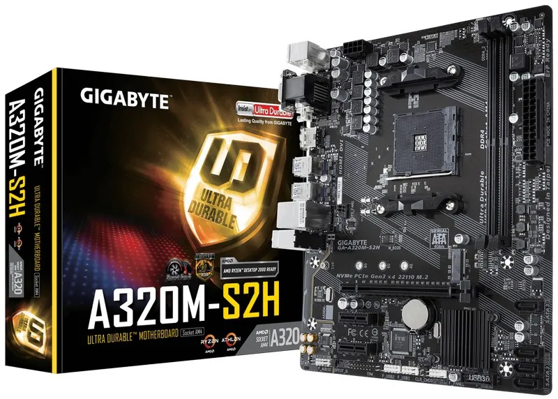 Placă de bază Gigabyte GA-A320M-S2H 1.1-3.0, AM4, AMD A320, Micro-ATX