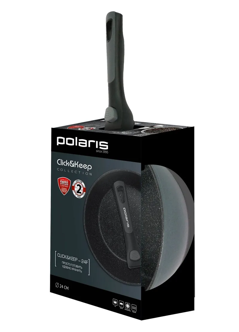 Tigaie Polaris Click&Keep-24F, 24cm, Negru