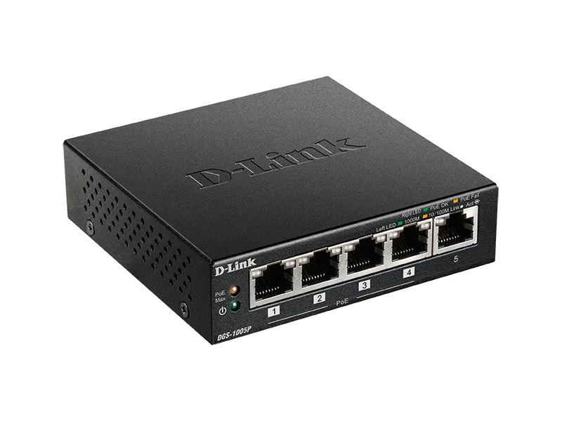 Comutator PoE D-Link DGS-1005P/A1A, 4x IEEE 802.3af/at