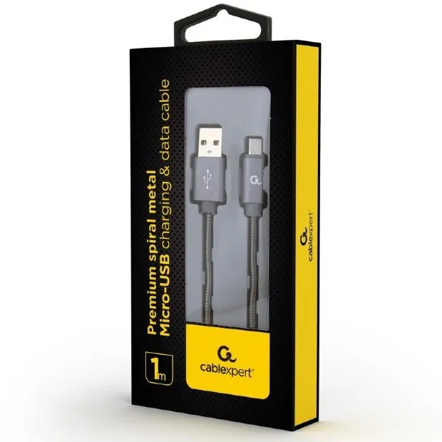 Cablu încărcare și sincronizare Cablexpert CC-USB2S-AMmBM-1M-BG, USB Type-A/micro-USB, 1m, Gri