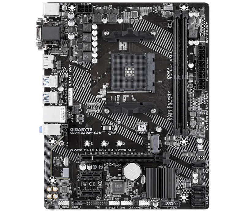 Placă de bază Gigabyte GA-A320M-S2H 1.1-3.0, AM4, AMD A320, Micro-ATX