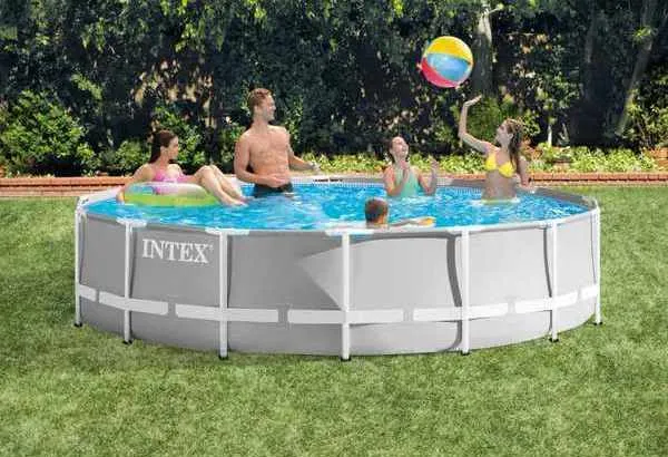 Piscină cu cadru metalic Intex, 12706L, Gri, 26720