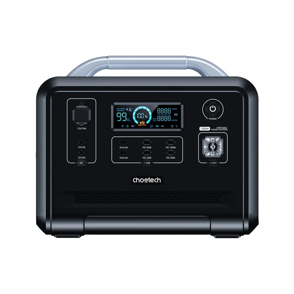 Centrală de încărcare Choetech BS005, 1200 W, Negru, Portabil