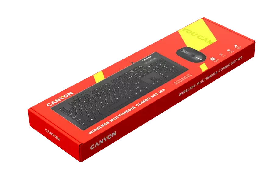 Set Tastatură + Mouse Canyon SET-W4, Fără fir, Negru