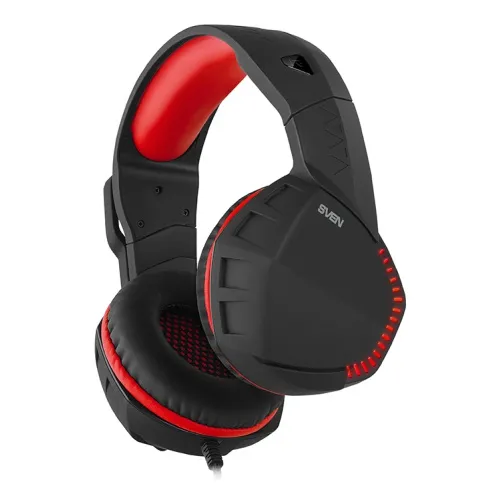 Căști gaming SVEN AP-U989MV, Cu fir, Negru/Roșu