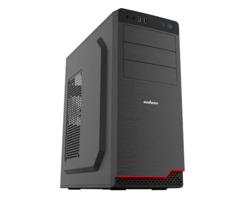 Carcasă PC Sohoo 5916BG, Midi-Tower, ATX, Negru/Gri