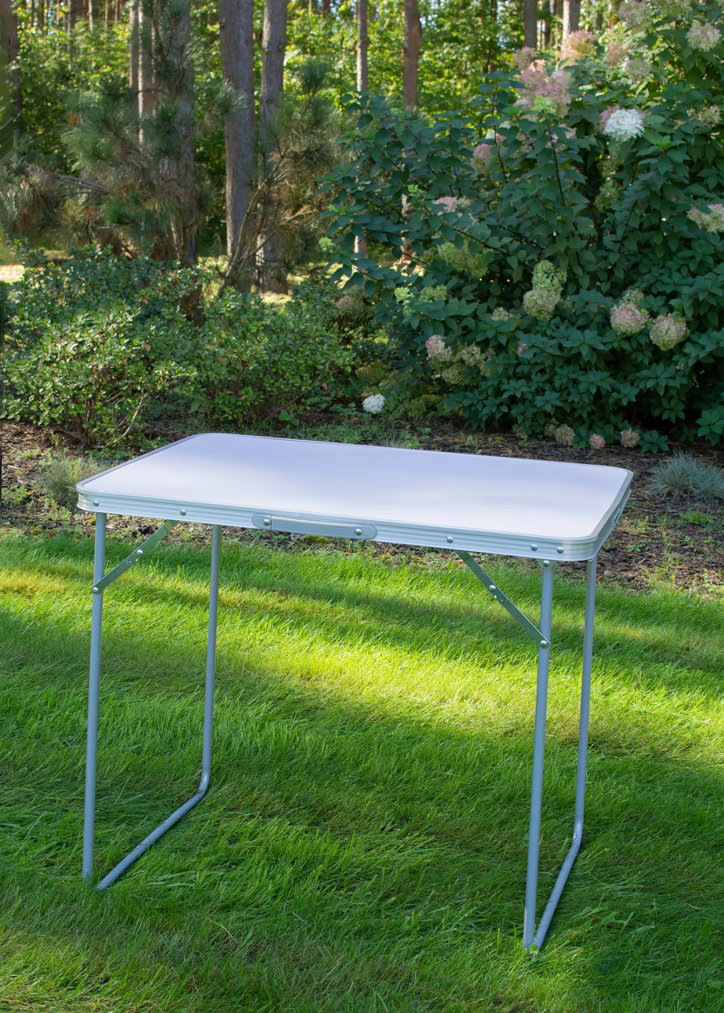 Masa de camping pliabila cu blat alb JUMI 70x80x60