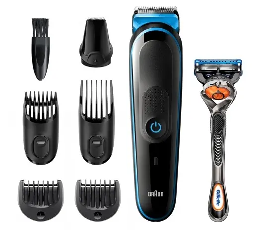 Trimmer pentru bărbați Braun MGK3245, Negru | Albastru