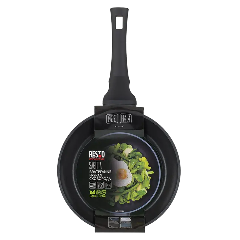 Tigaie RESTO 93325, 24cm, Negru