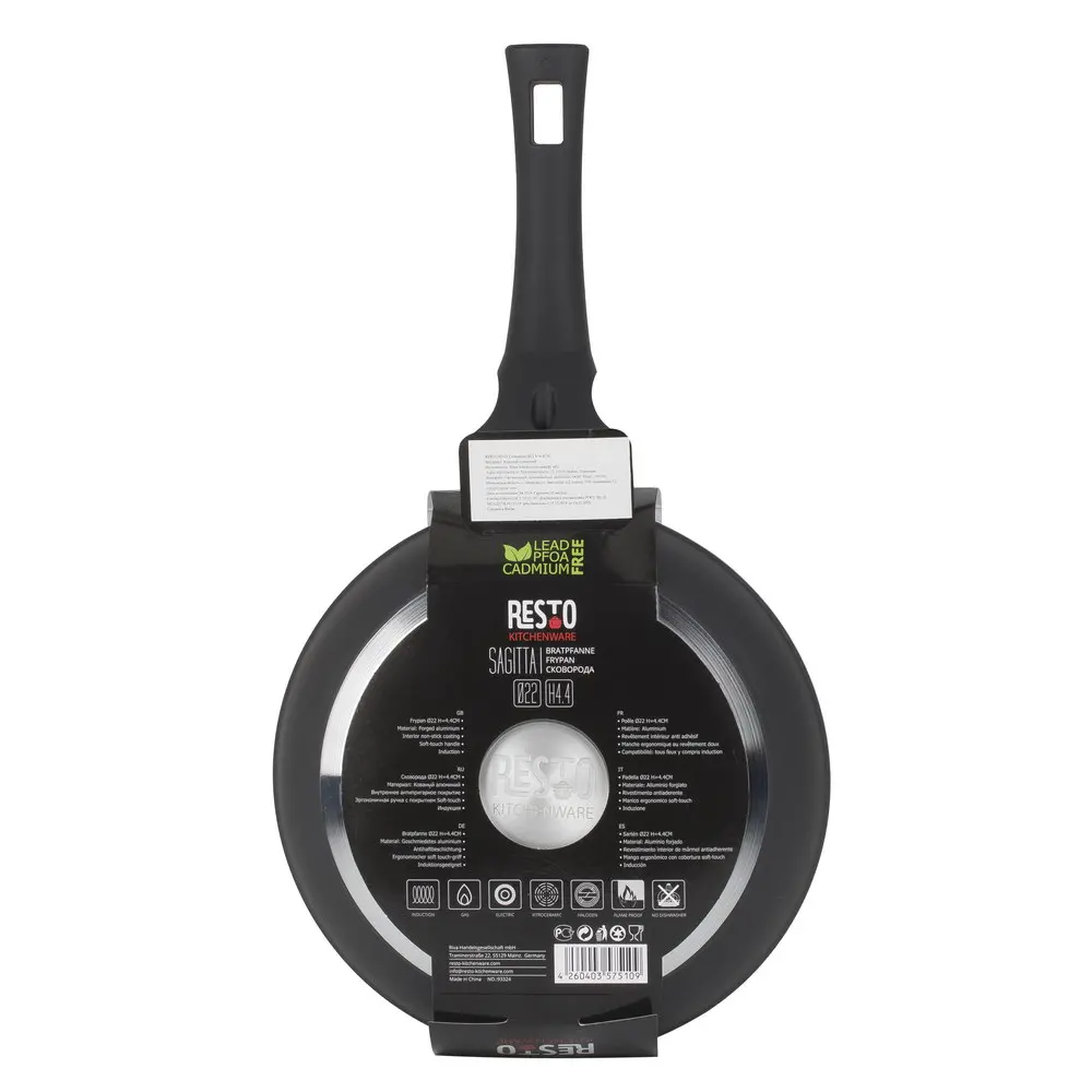 Tigaie RESTO 93325, 24cm, Negru