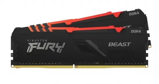 Memorie RAM Kingston FURY Beast RGB, DDR4 SDRAM, 3200 MHz, 32GB, KF432C16BB1AK2/32
