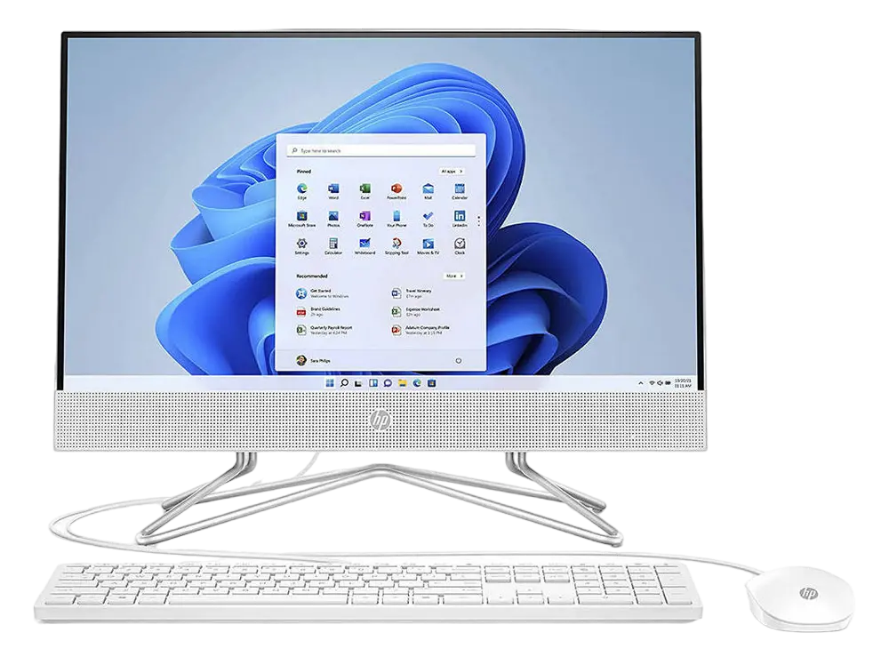 Computer All-in-One HP 200 G4, 21,5", Intel Core i3-10110U, 8GB/256GB, Windows 10 Pro, Alb