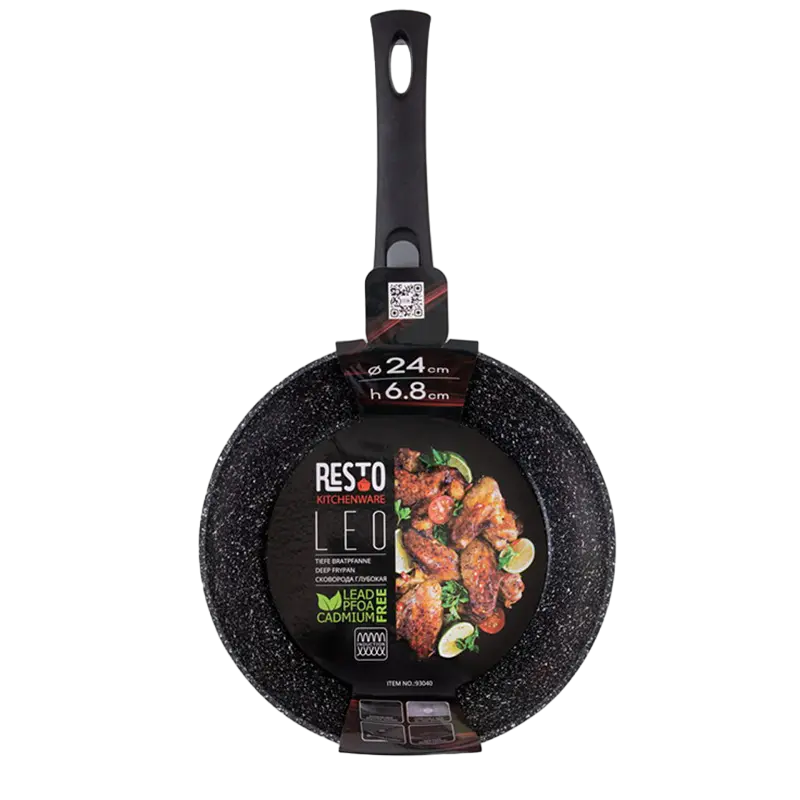 Tigaie adâncă RESTO 93040, 24cm, Negru