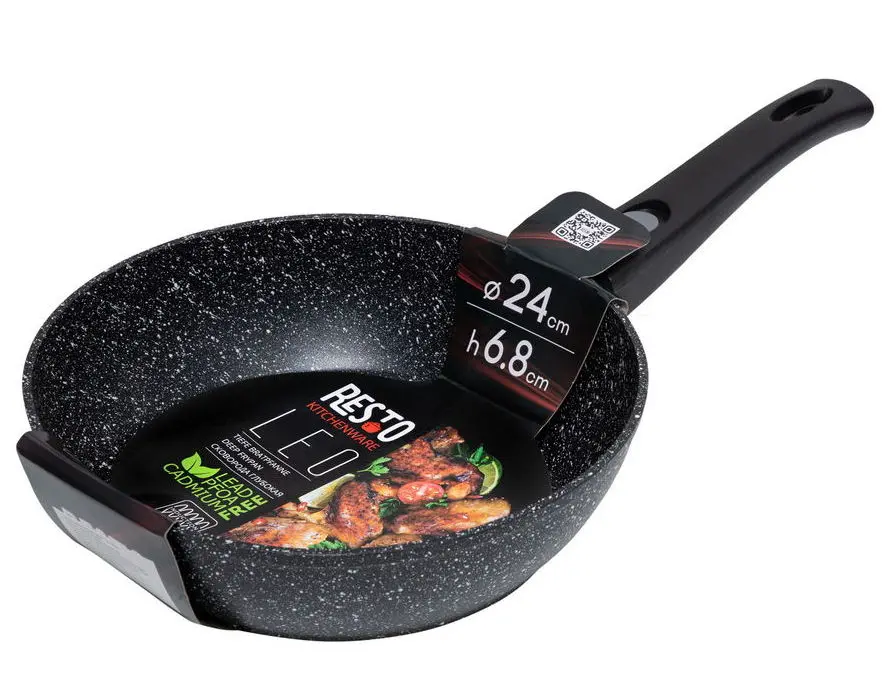 Tigaie adâncă RESTO 93040, 24cm, Negru