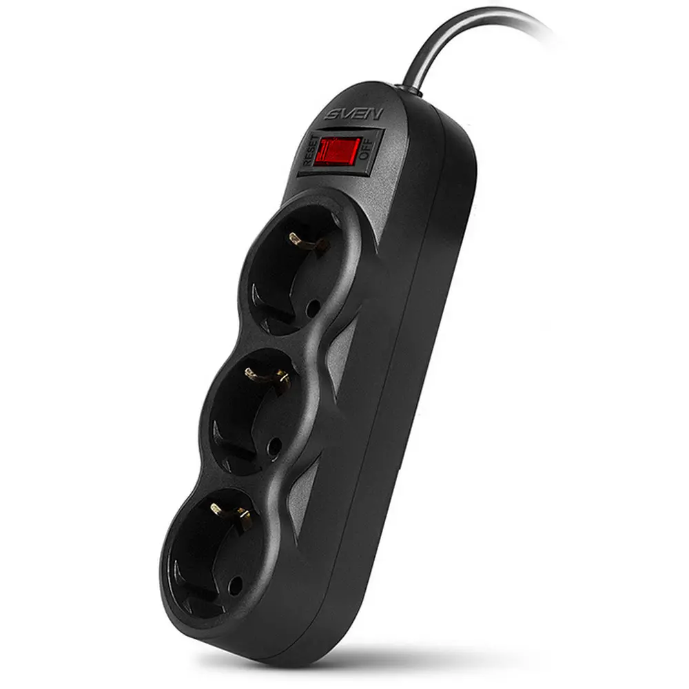 Prelungitor electric SVEN SF-03L, 3 Prize, 1,8m, Negru