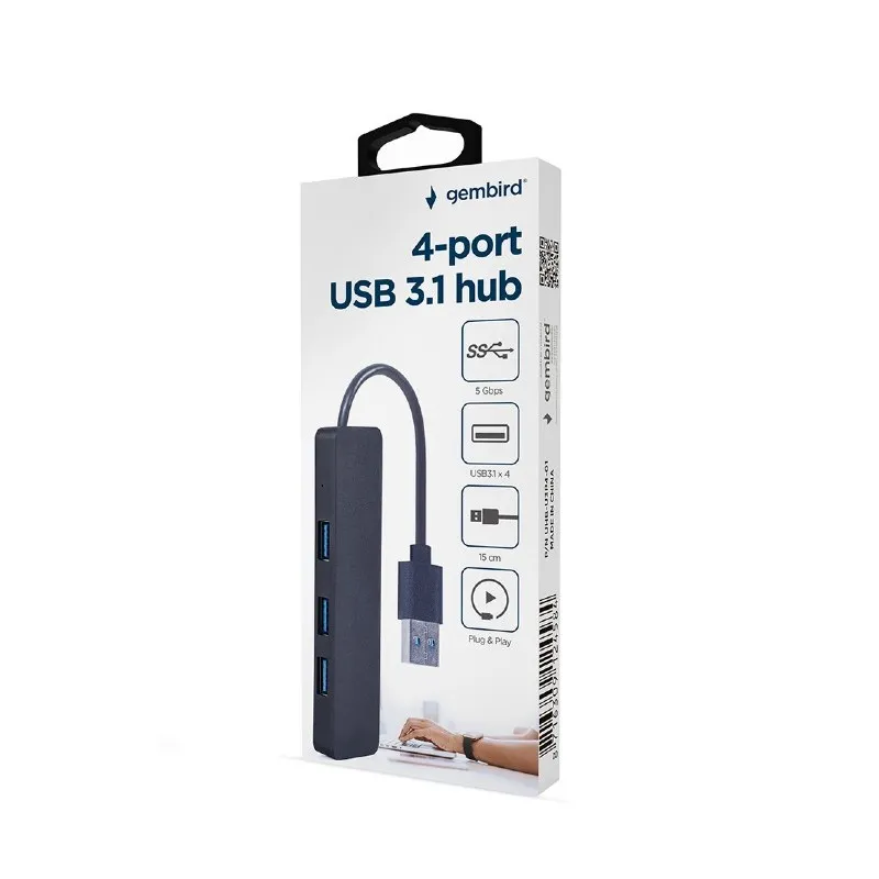 Adaptor Hub Gembird UHB-U3P4-04, Negru