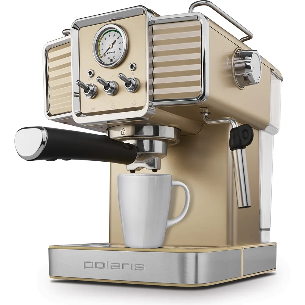 Espressor manual Polaris PCM1538E, 1350W, Alb