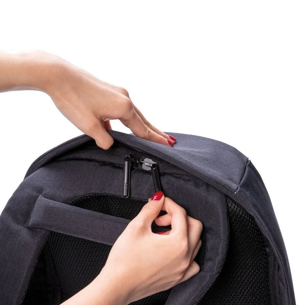 Rucsac pentru Laptop Bobby Compact, 14", Piele artificială, Negru/Alb