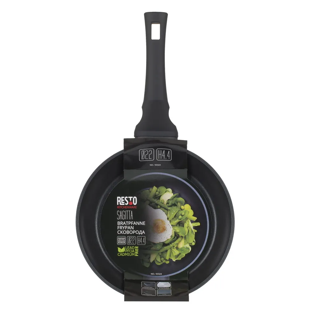 Tigaie RESTO 93325, 24cm, Negru
