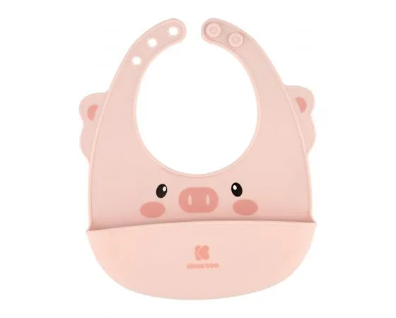 Bavetă Kikka Boo Silicone bib, Roz