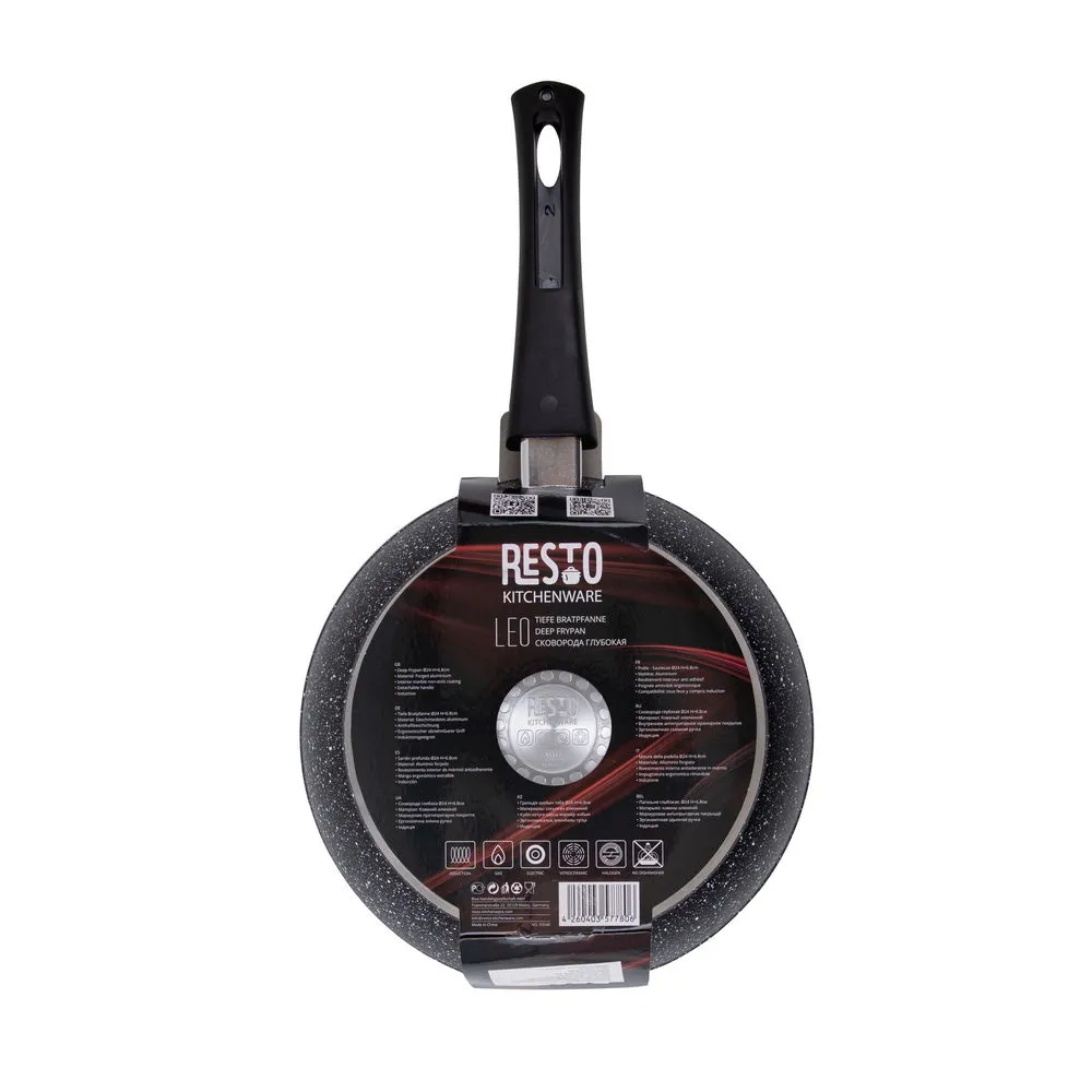 Tigaie adâncă RESTO 93040, 24cm, Negru