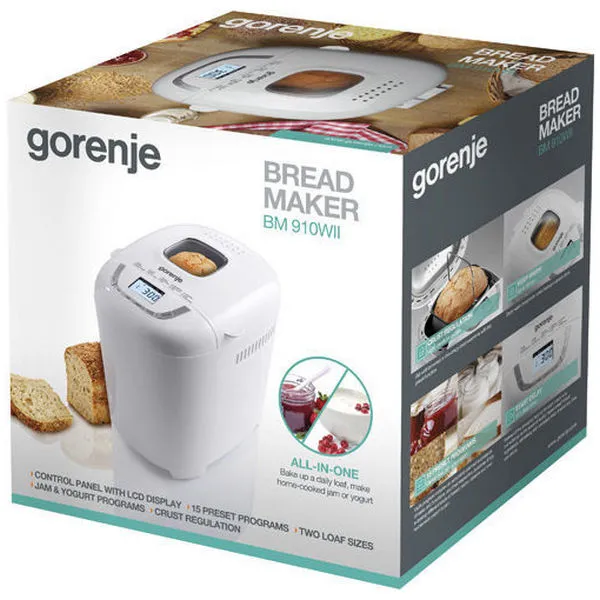 Mașină de pâine Gorenje BM910WII, Alb
